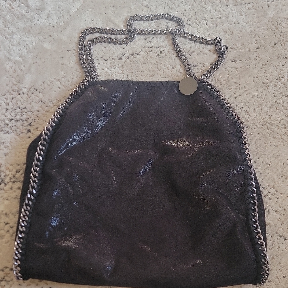 Black Chain-Trimmed Women's Bag